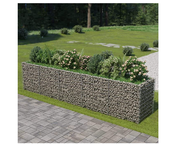 Bushes in tall rectangular planter